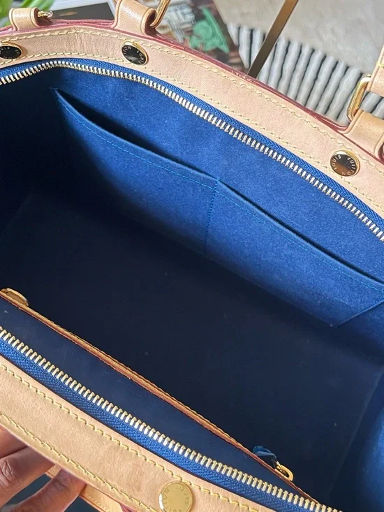 Louis Vuitton Navy Vernis Monogram Satchel with Natural Trim - Picture 3 of 7